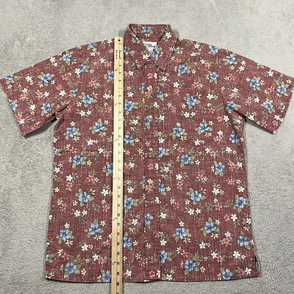 Reyn Spooner Hawaiian Shirt Mens Medium Floral Button Up Reverse Print - Picture 4 of 10